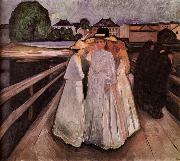 Edvard Munch Gentlewoman on the Bridge painting